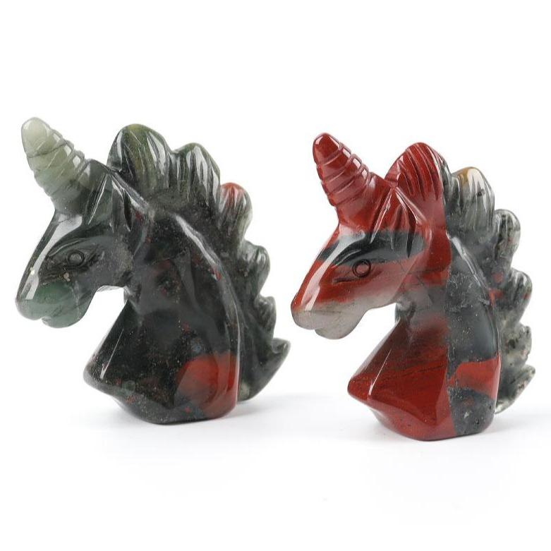 2" African Bloodstone Crystal Carving Unicorn Wholesale Crystals