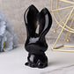 4.7" Black Obsidian Big Ears Rabbit Crystal Carvings Wholesale Crystals