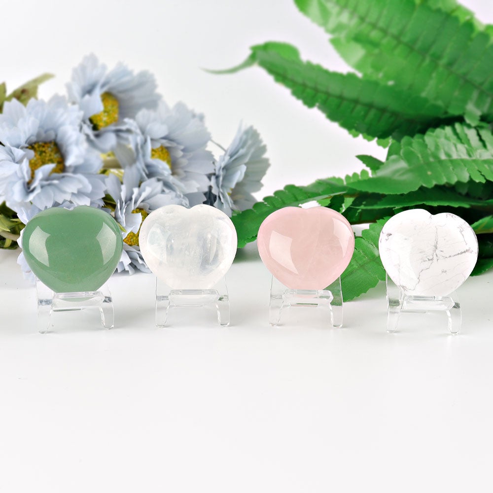 1.5" Heart Crystal Carvings Wholesale Crystals