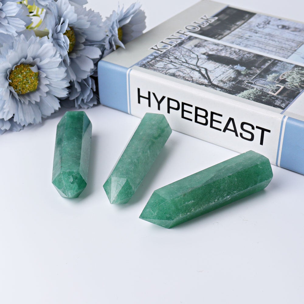 3"-3.5" Green Strawberry Crystal Point Wholesale Crystals