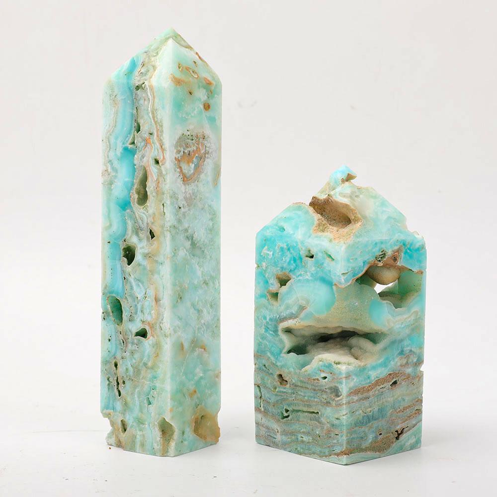 Set of 2 Hemimorphite Tower Wholesale Crystals