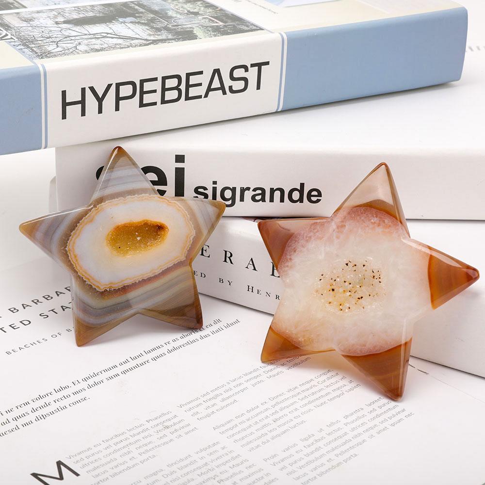 Druzy Agate Star Carvings Wholesale Crystals