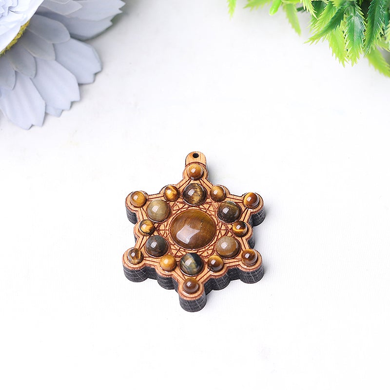 Wooden Chakra Crystal Pendant Wholesale Crystals