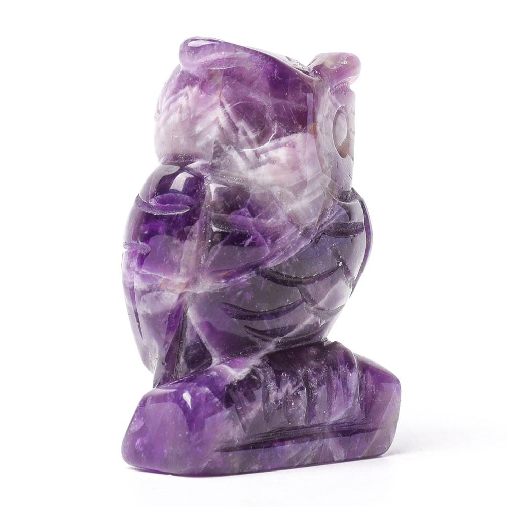 2.0" Amethyst Owl Figurine Crystal Carvings Wholesale Crystals