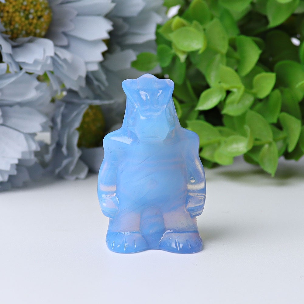 1.88" Blue Opalite Dinosaur Crystal Carving Wholesale Crystals