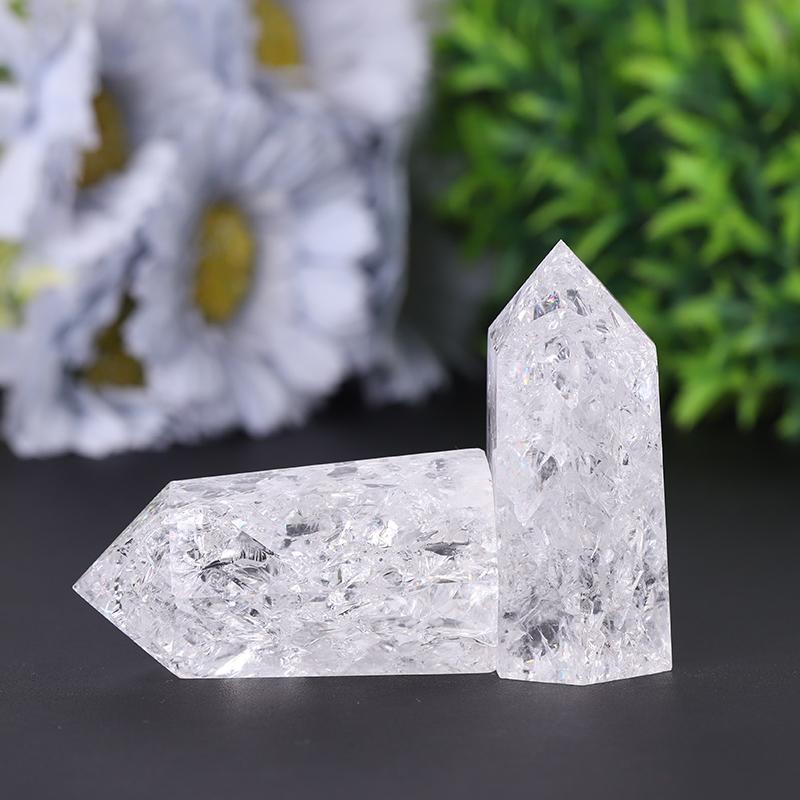 Crack Clear Quartz Point Healing Tower Wholesale Crystals