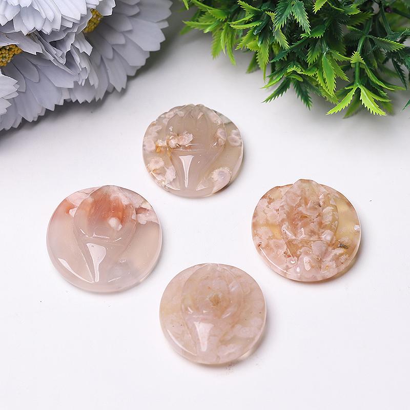 1.5" Flower Agate Crystal Carvings Wholesale Crystals