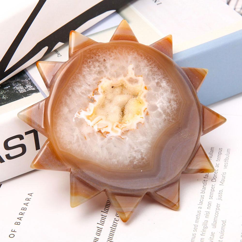 Druzy Agate Sun Carvings Wholesale Crystals