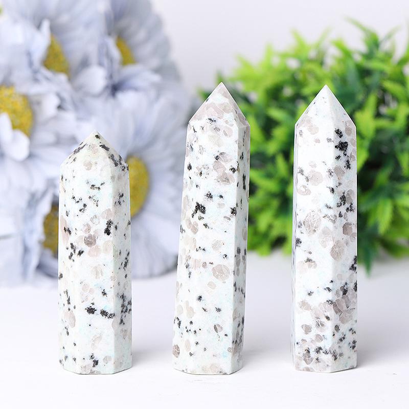 Natural Kiwi Jasper Point Crystal Tower Wholesale Crystals