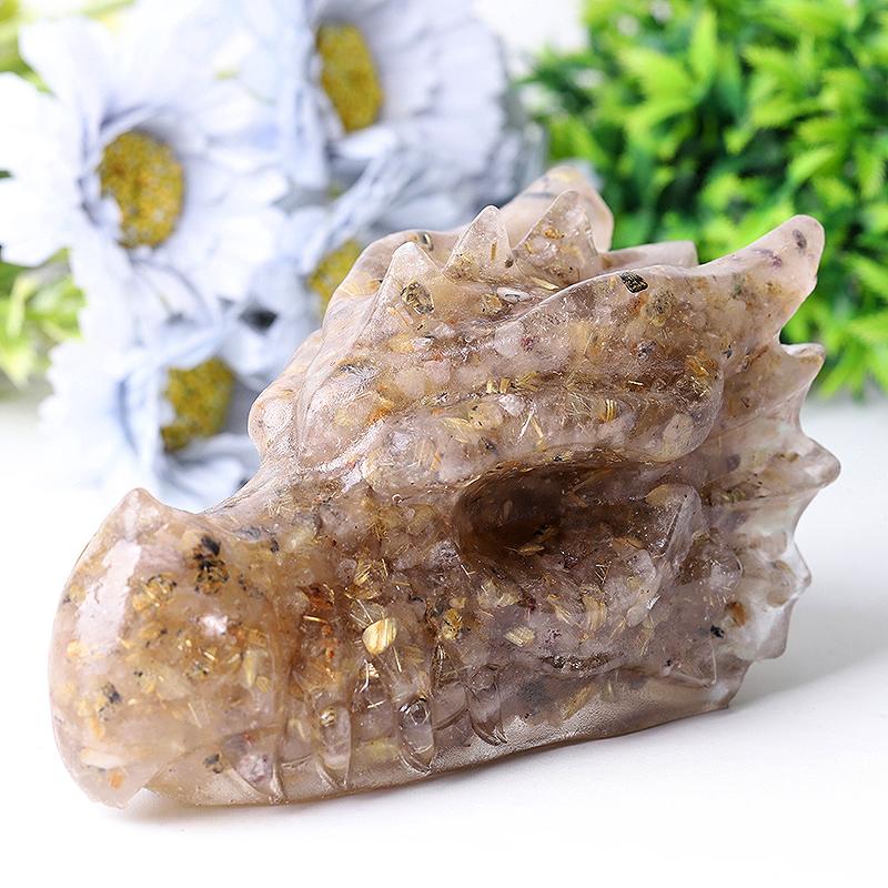 5.5" Large Resin Dragon Head Figurines Wholesale Crystals