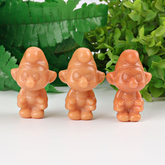 2.3" Yellow Jade Smurfs Crystal Carvings Wholesale Crystals