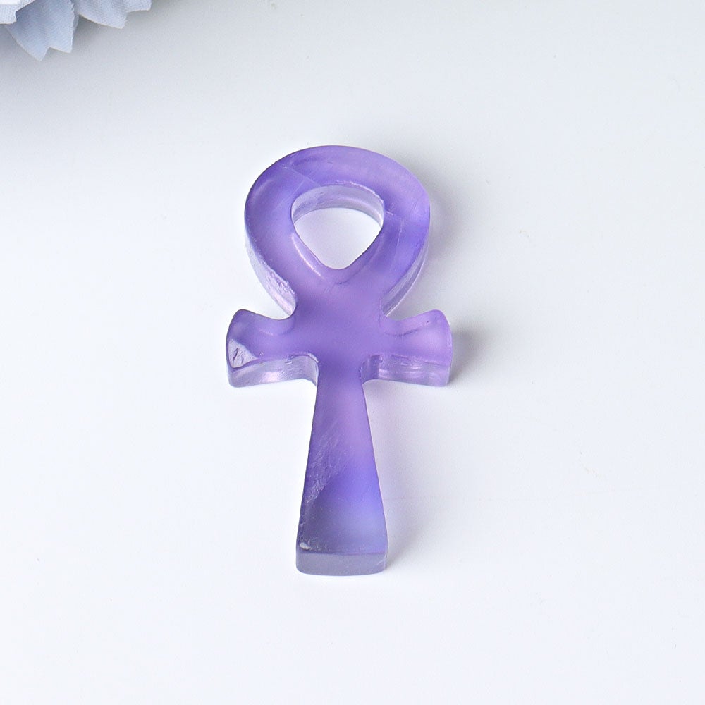 2" Fluorite Egypt Cross Crystal Carvings Wholesale Crystals