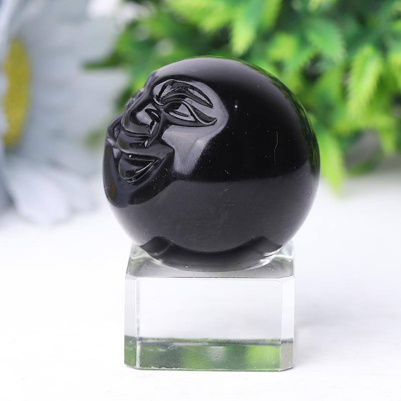 1.35" Smile Face Crystal Carvings Wholesale Crystals