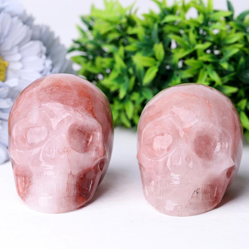 3.5" Fire Quartz Skull Crystal Carvings Wholesale Crystals