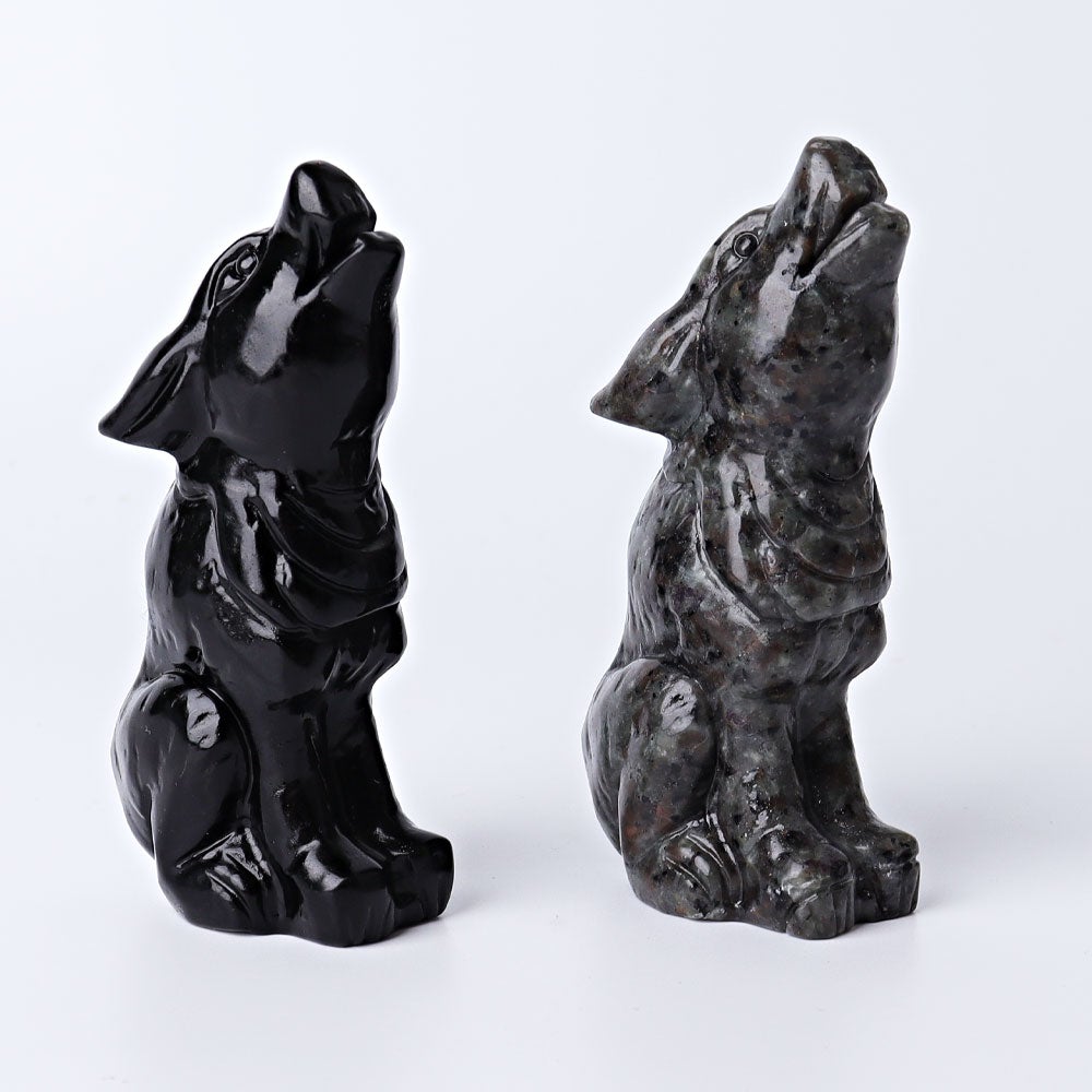 3.7" Wolf Crystal Carvings Wholesale Crystals