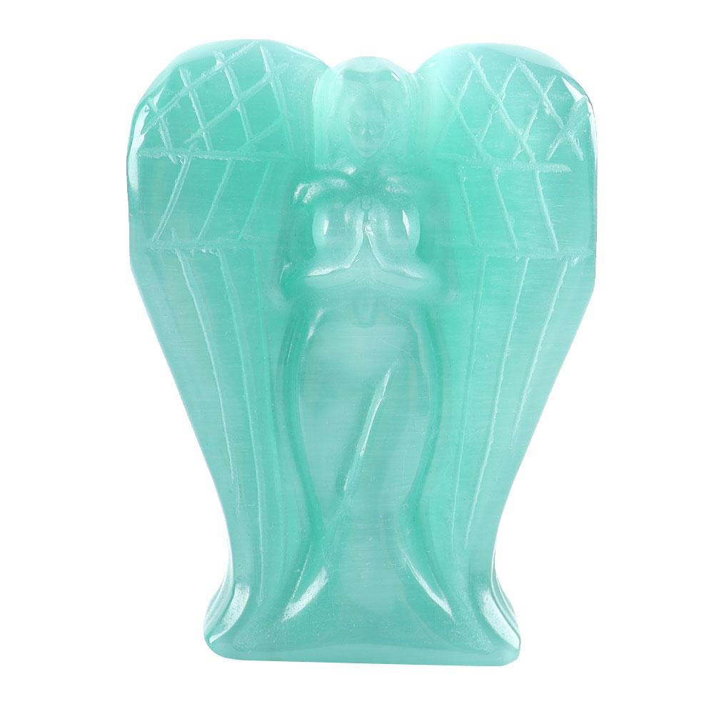 Hand Carved Cat Eye Crystal Angel Figurine Statue Wholesale Crystals