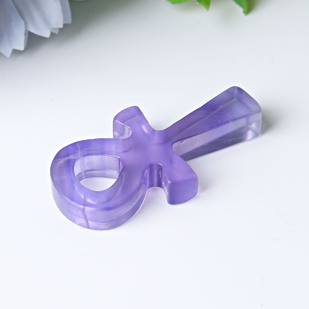 2" Fluorite Egypt Cross Crystal Carvings Wholesale Crystals