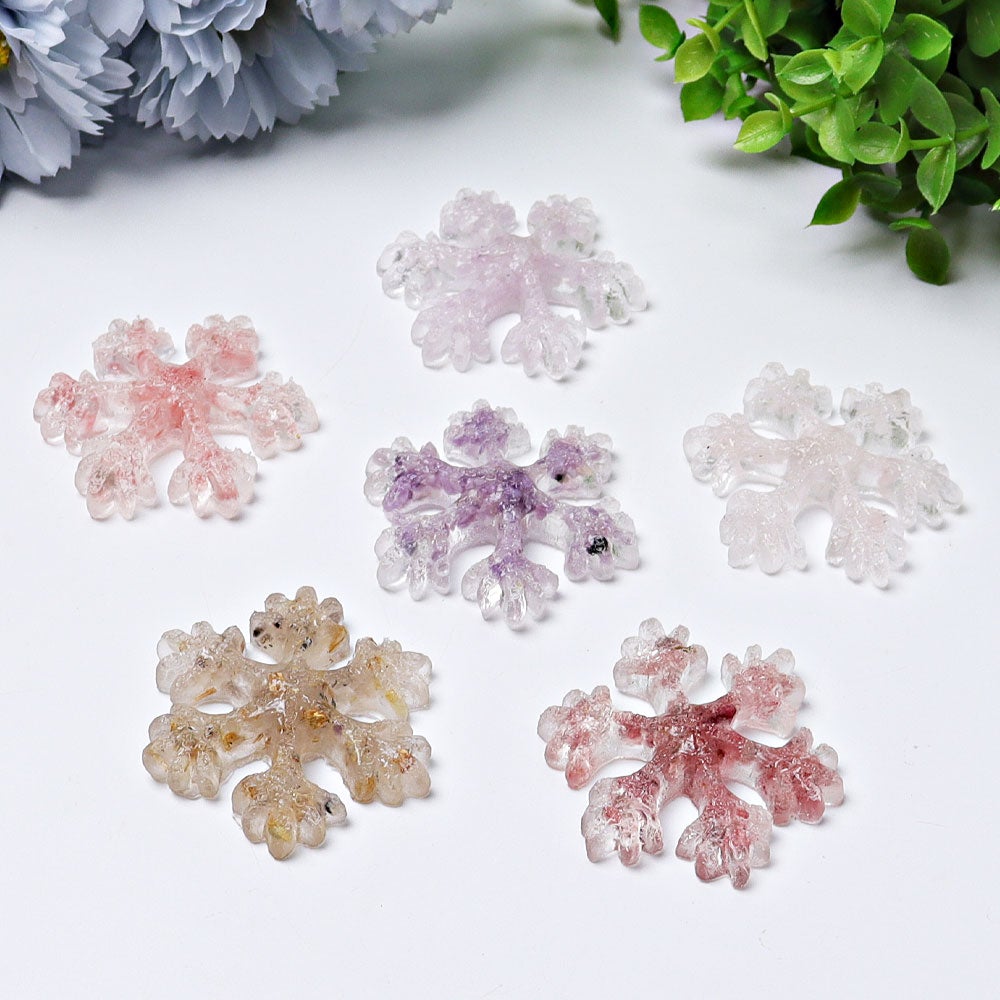 2" Resin Snowflakes Crystal Carvings for Christmas Wholesale Crystals