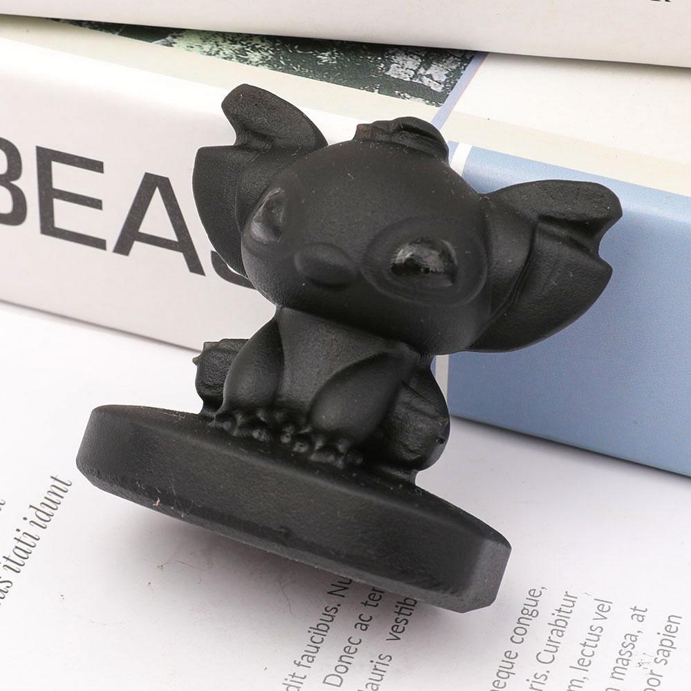 2" Black Obsidian Matte Stitch Carvings Wholesale Crystals