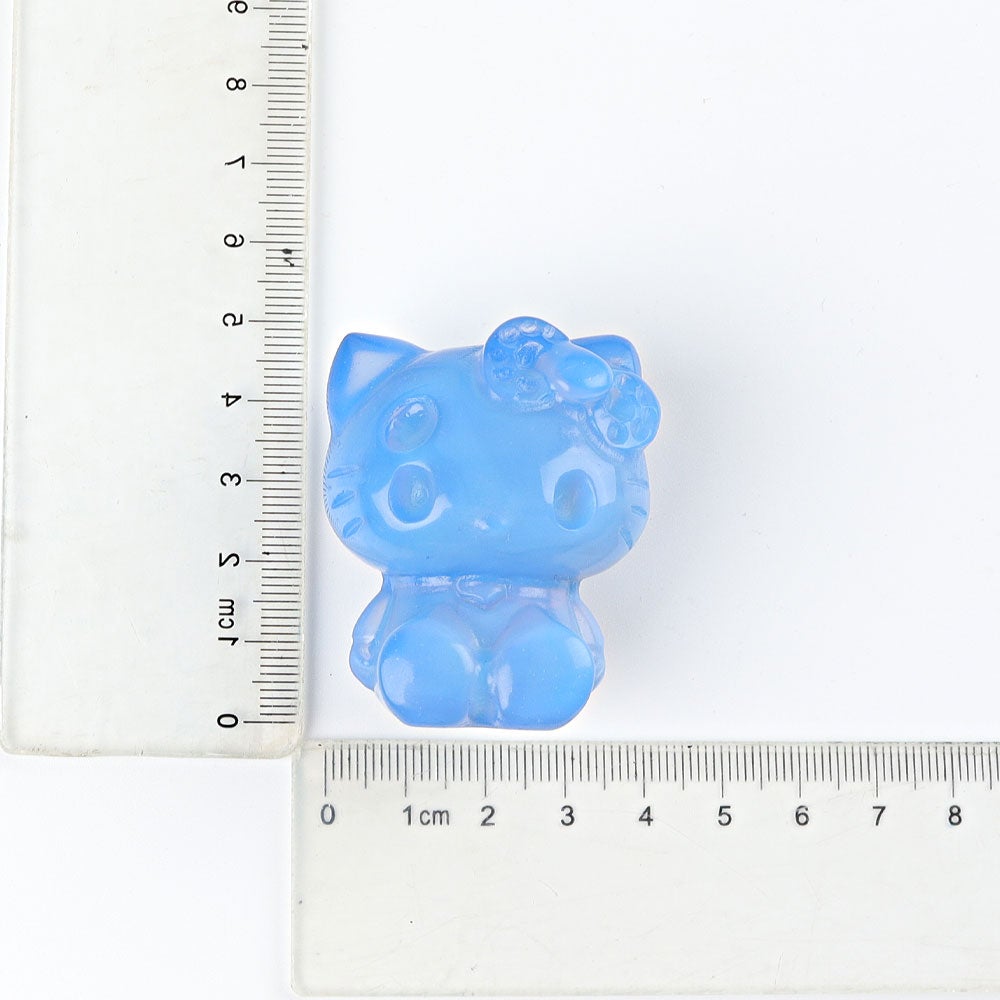 1.9" Blue Opalite Hello Kitty Cat  Crystal Carving Wholesale Crystals