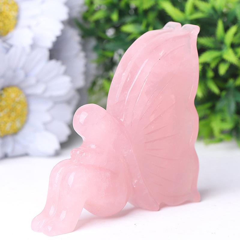 3.3" Rose Quartz Fairy Crystal Carvings Wholesale Crystals