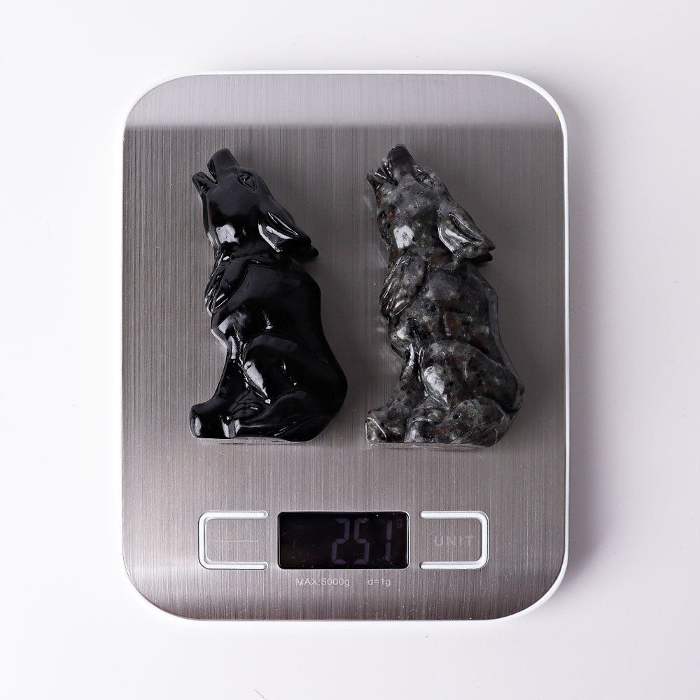 3.7" Wolf Crystal Carvings Wholesale Crystals
