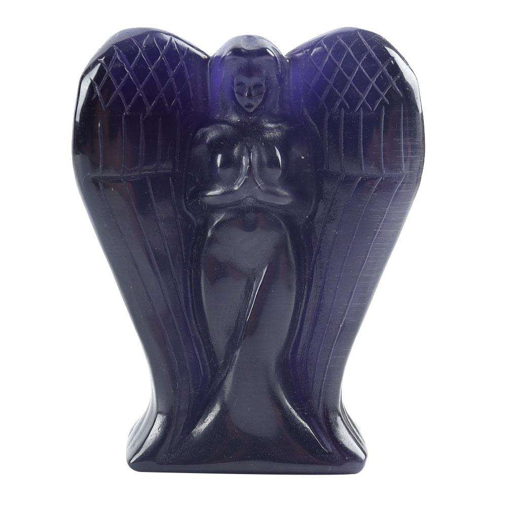 Hand Carved Cat Eye Crystal Angel Figurine Statue Wholesale Crystals