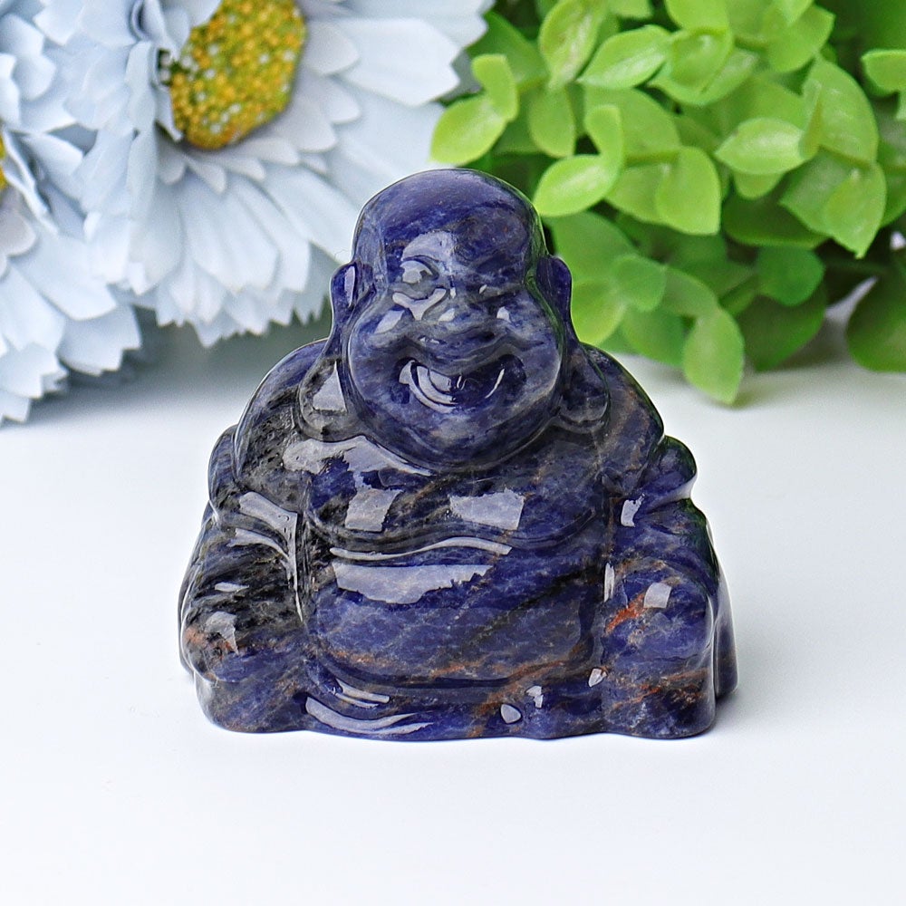 2.4" Sodalite Buddha Crystal Carvings Wholesale Crystals