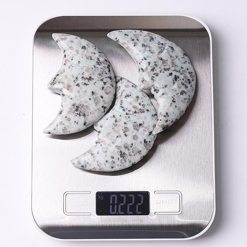 3" Kiwi Jasper Moon Crystal Carvings Wholesale Crystals