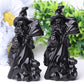4.5" Black Obsdian Witch Crystal Carvings for Halloween Wholesale Crystals