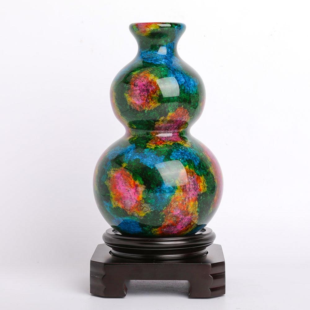 Colorful Jade Vase Free Form with Base Wholesale Crystals