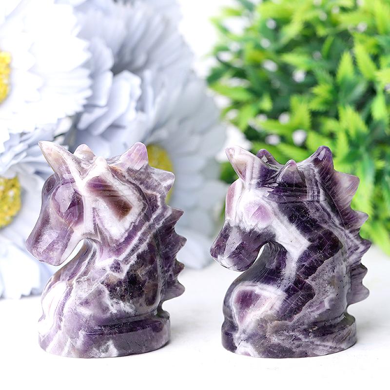 2.3" Dream Amethyst Unicorn Crystal Carvings Wholesale Crystals