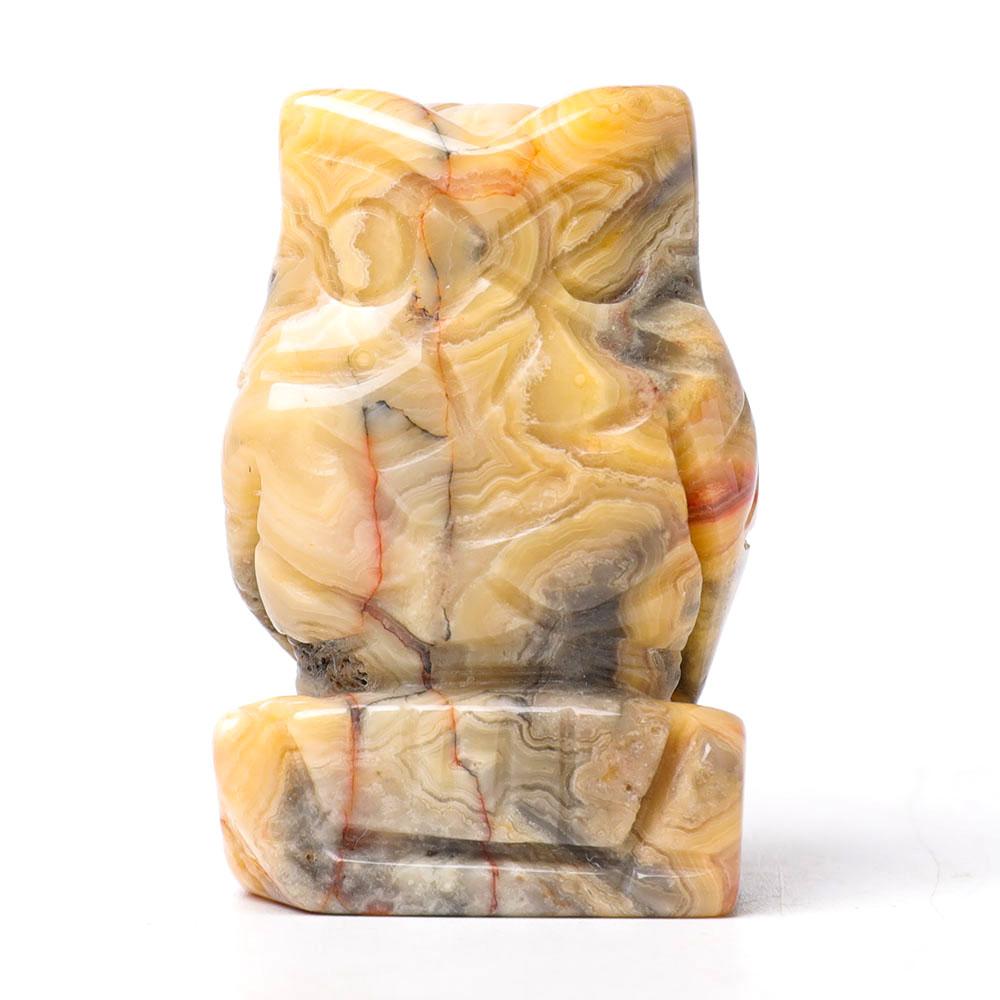 2.0" Crazy Agate Owl Figurine Crystal Carvings Wholesale Crystals
