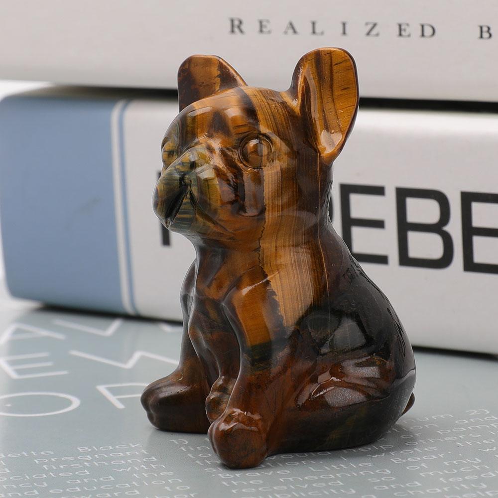 Tiger Eye Bull Dog Carvings Wholesale Crystals