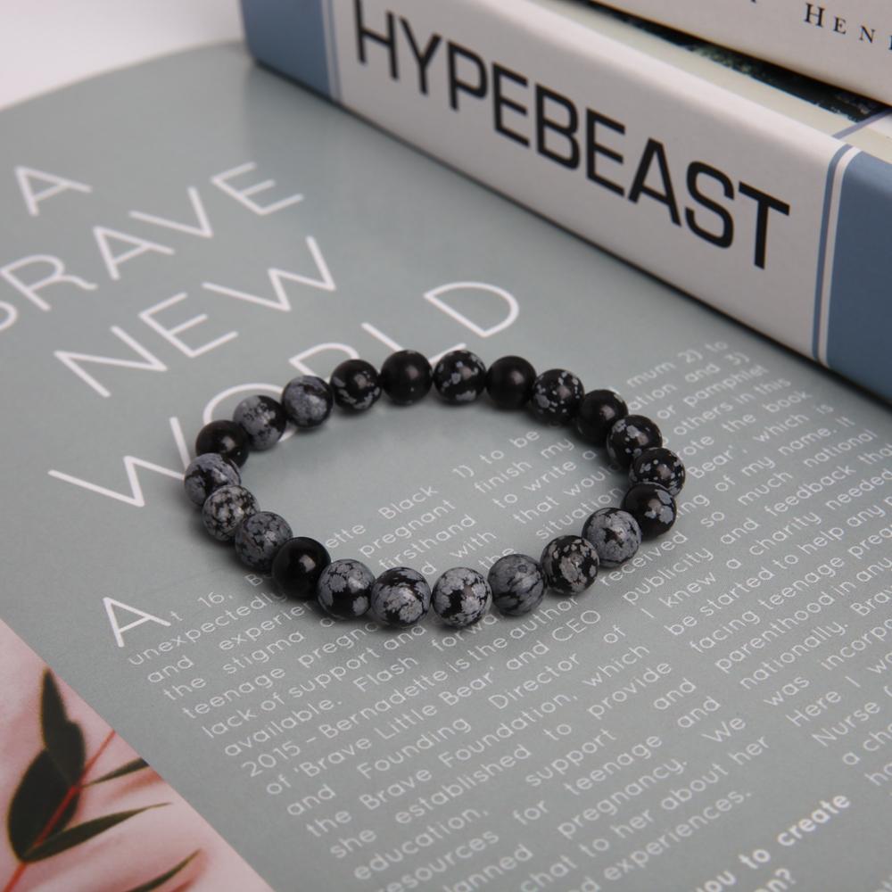 8mm Snowflake Obsidian Crystal Bracelet Wholesale Crystals
