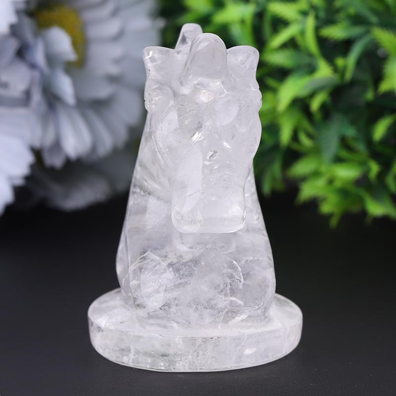 3" Clear Quartz Unicorn Crystal Carvings Wholesale Crystals
