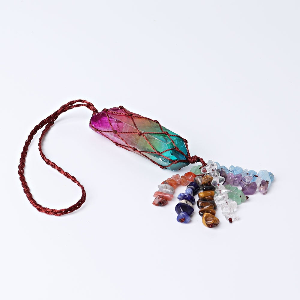 10" Chakra Aura Angel Crystal Hanging Ornament Wholesale Crystals