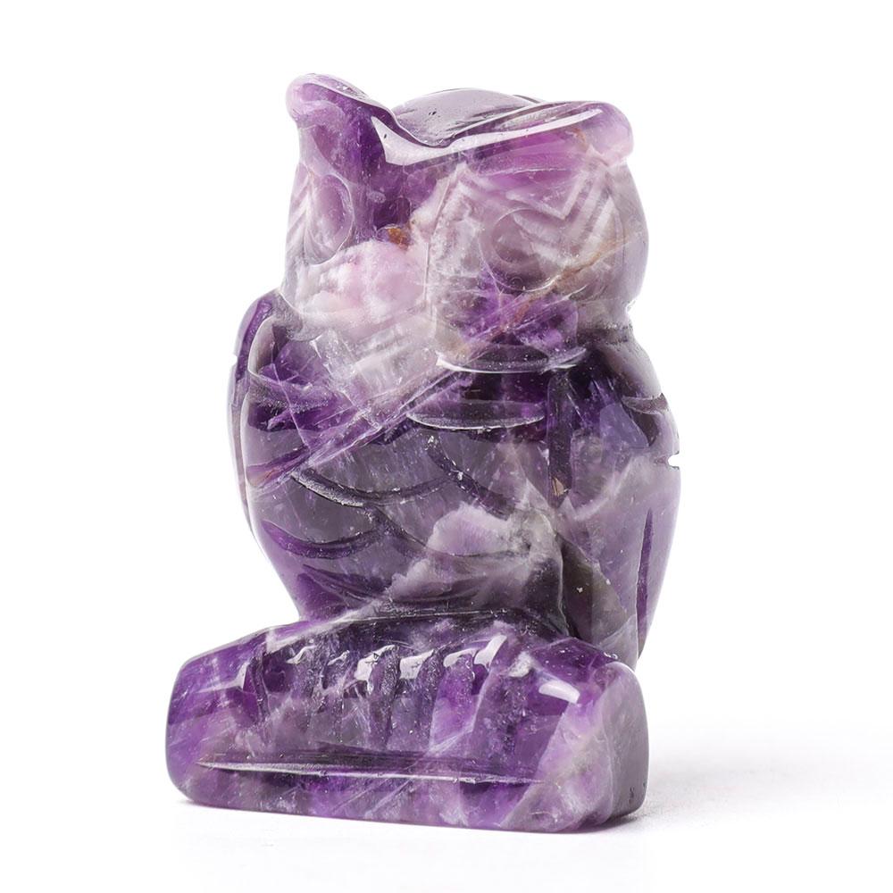 2.0" Amethyst Owl Figurine Crystal Carvings Wholesale Crystals