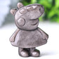 1.8" Silver Obsidian Peppa Pig Crystal Carvings Wholesale Crystals