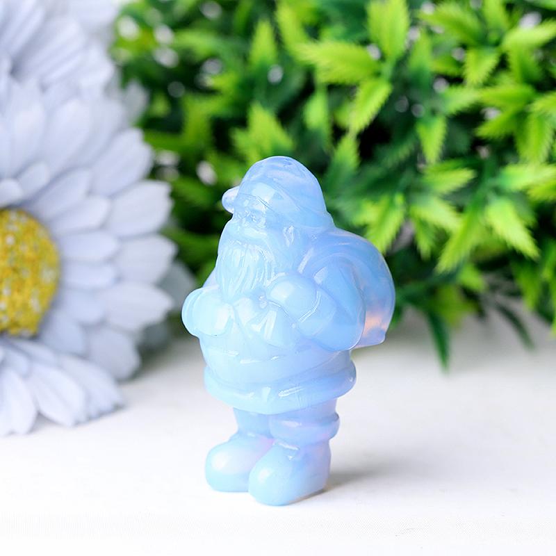 2" Blue Opalite Santa Claus Crystal Carvings for Christmas Wholesale Crystals