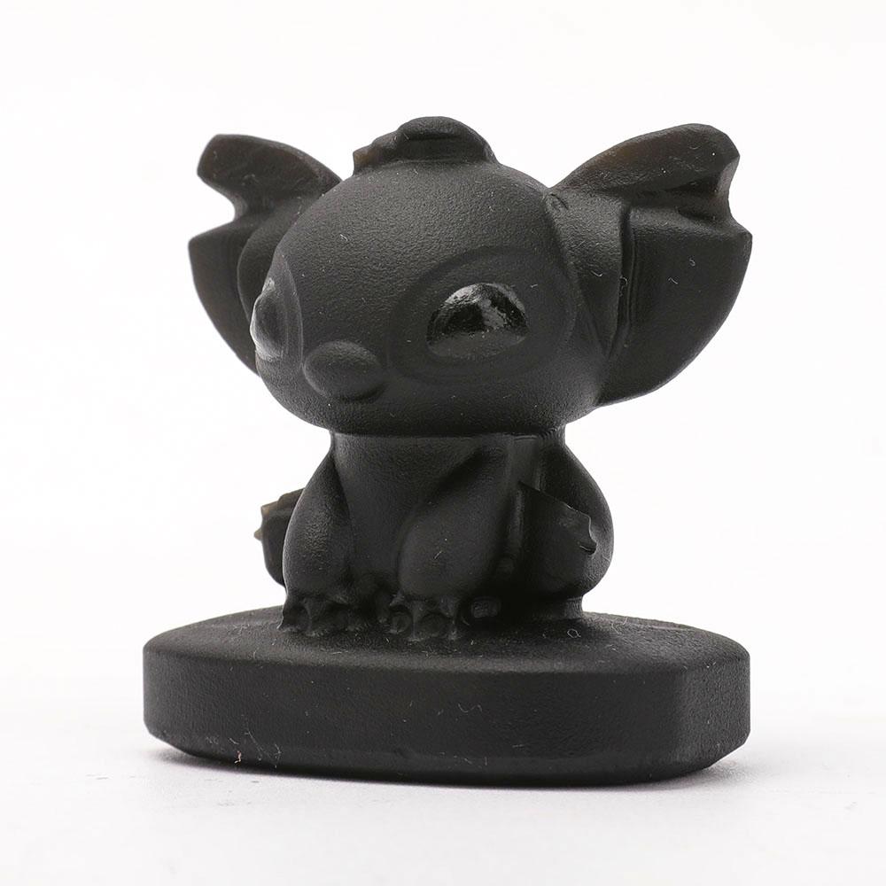 2" Black Obsidian Matte Stitch Carvings Wholesale Crystals