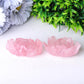 3" Rose Quartz Peony Crystal Carvings Wholesale Crystals