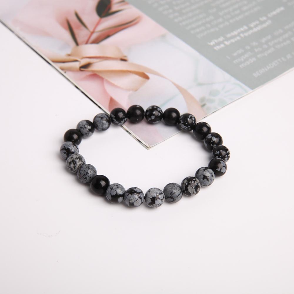 8mm Snowflake Obsidian Crystal Bracelet Wholesale Crystals