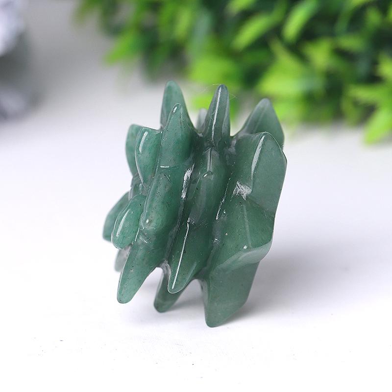 2" Green Aventurine Flower Crystal Carving Wholesale Crystals