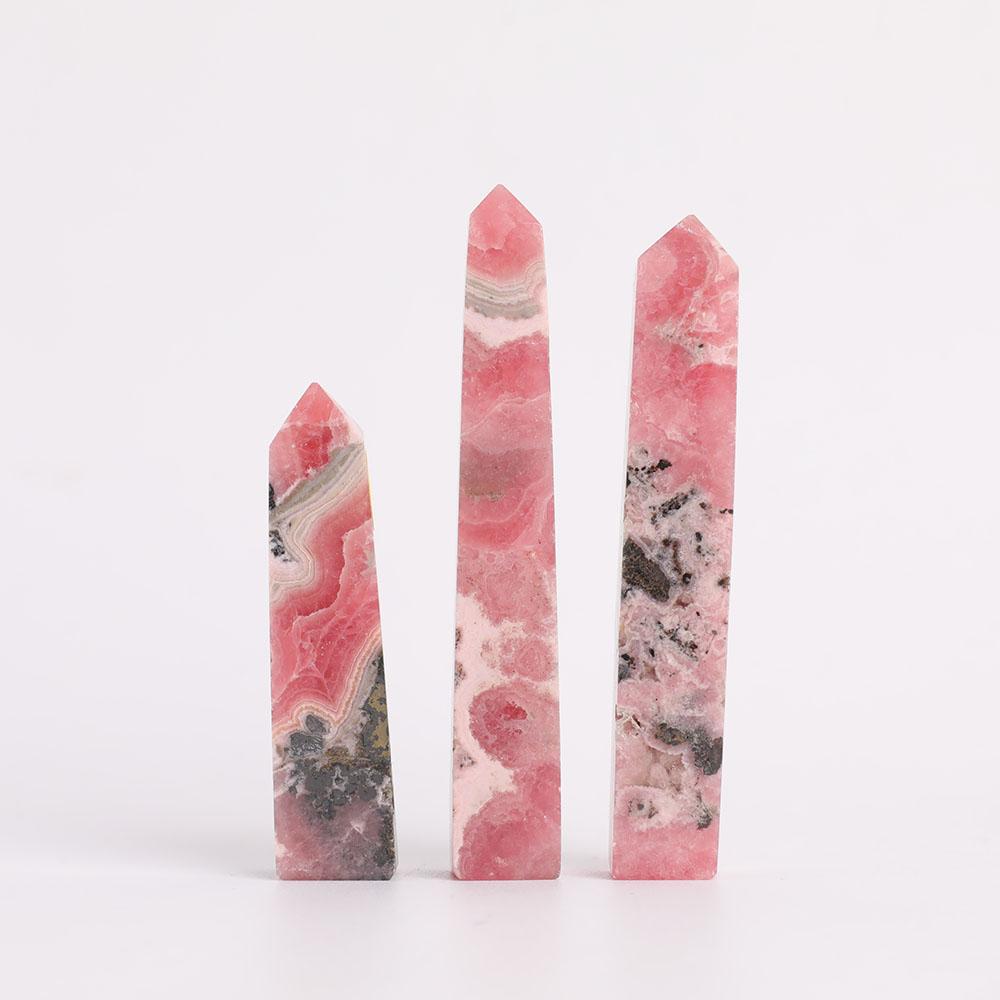Set of 3 Rhodochrosite Points Wholesale Crystals
