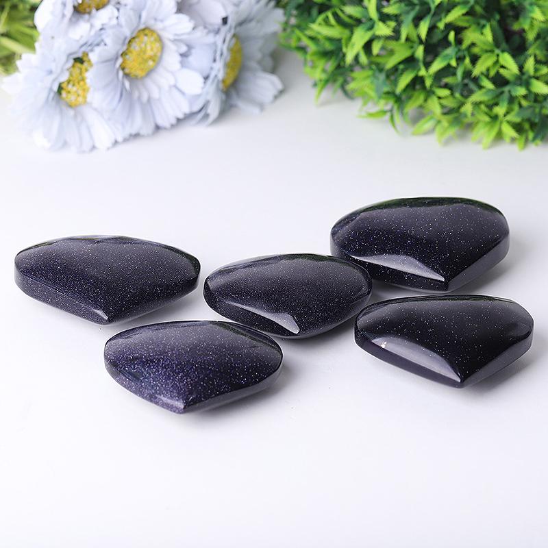 2.5-3.0" Blue Sandstone Heart Shape Crystal Carvings Wholesale Crystals