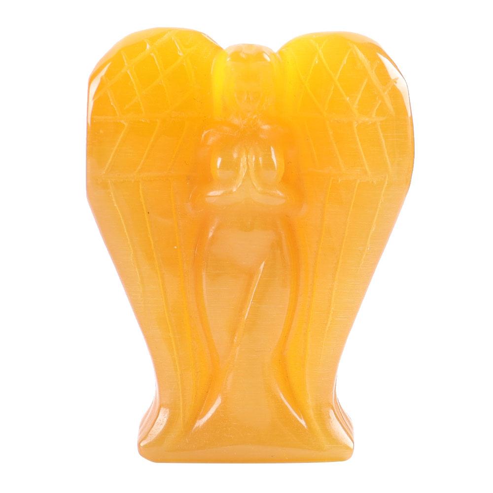 Hand Carved Cat Eye Crystal Angel Figurine Statue Wholesale Crystals