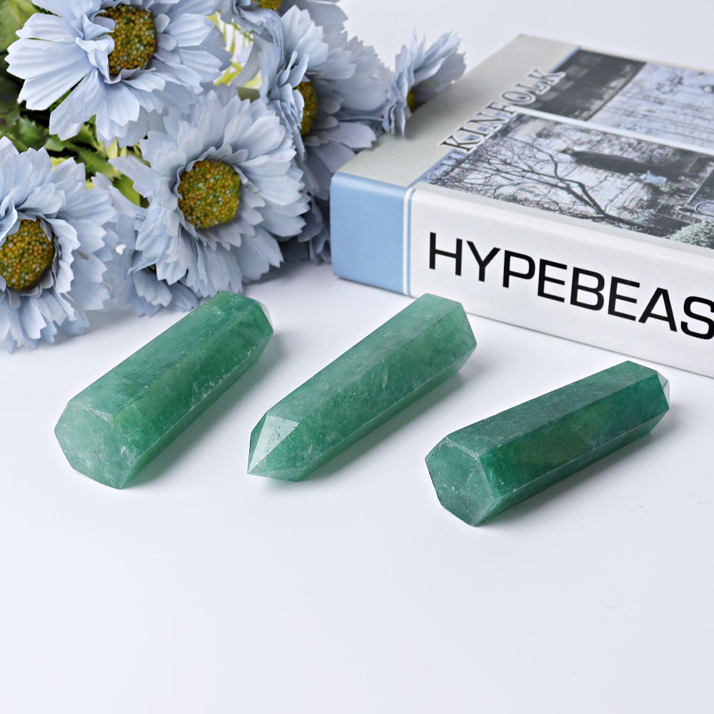 3"-3.5" Green Strawberry Crystal Point Wholesale Crystals