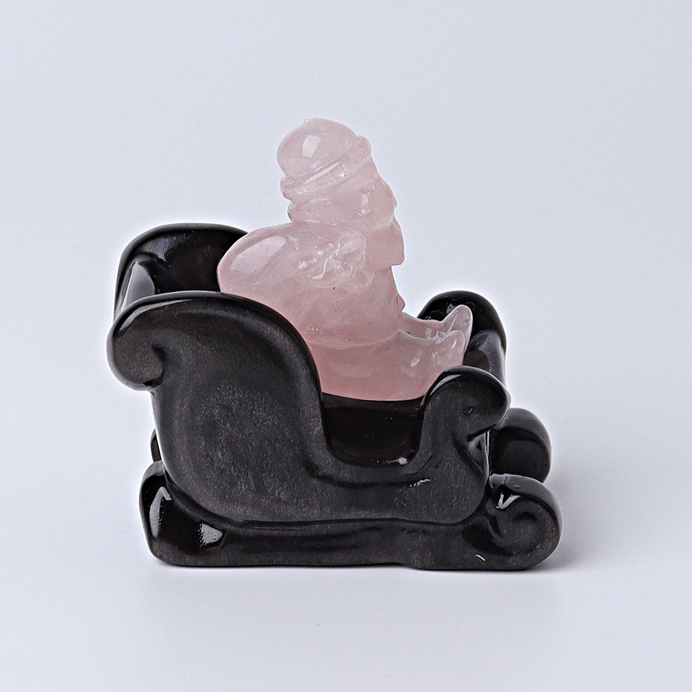 1 Set Santa Claus with Sled Crystal Carvings for Christmas Wholesale Crystals