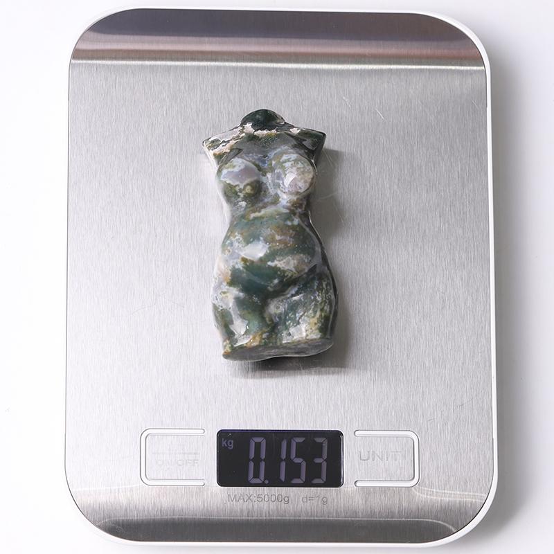 3" Moss Agate Pregnent Woman Body Crystal Carvings Wholesale Crystals